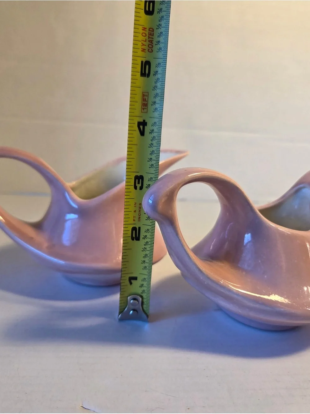 Vintage MCM Redwing Style Retro Pink Cream and Sugar Set Marked 57’